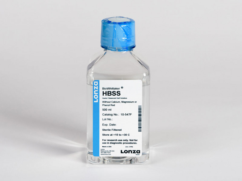 HBSS w/o PR, Ca or Mg 500ml