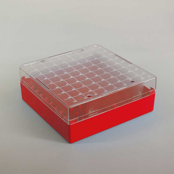 100 Position Cryobox, 1.0 - 2.0ml Vials, Red